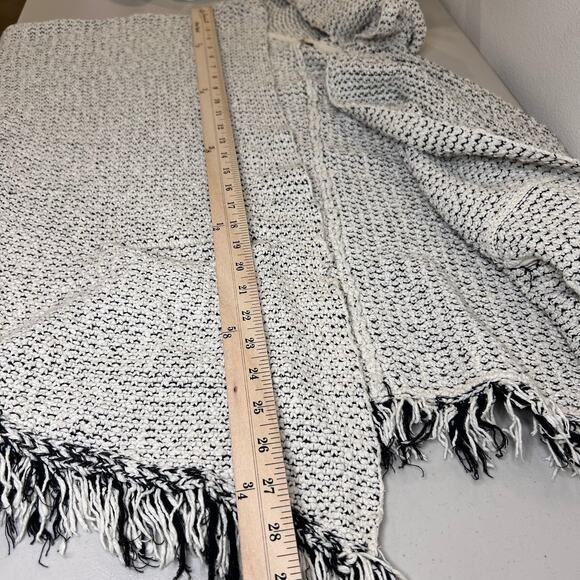 Free People Love Me Tender Cardi Knitted Fringed Hem Hooded Open Front Size L - Picture 13 of 14